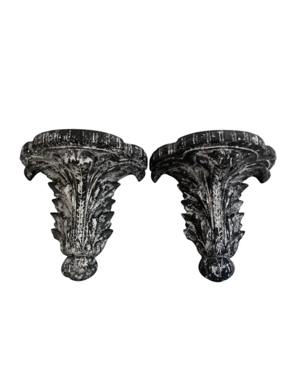 Vintage Style Acanthus Leaf Corbels Architectural Wall Shelf Sconces